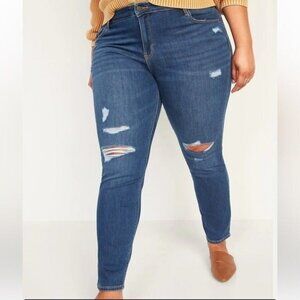 Old navy power straight high rise secret slim Denim women jean 24 Vacation   Y2k